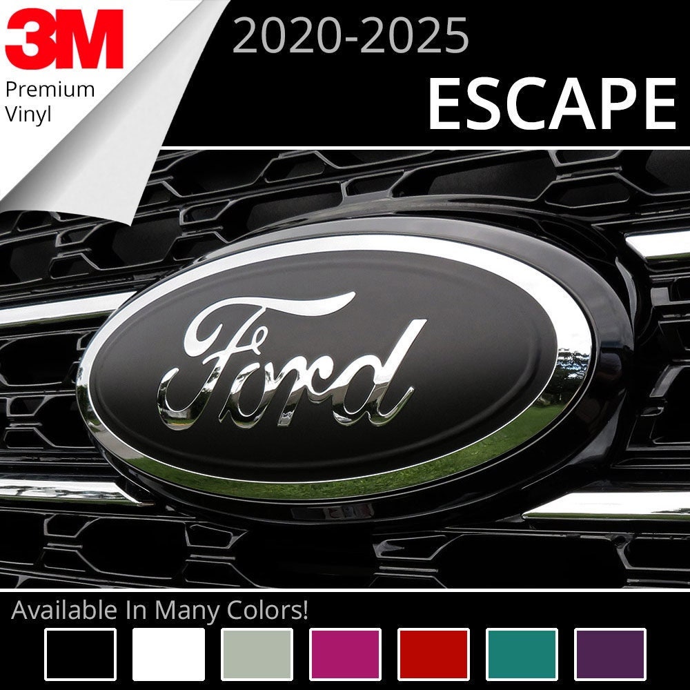 BocaDecals 2020-2025 Ford Escape Emblem Overlay Insert Decals Accessory (Set of 2) 2024 2023 2022 2021