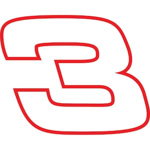 3 Inch Dale Earnhardt #3 Decal (2 Piece Decal)