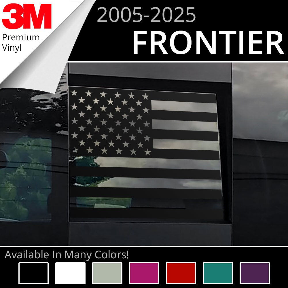 BocaDecals 2005-2025 Nissan Frontier Rear Middle Window American Flag Decal