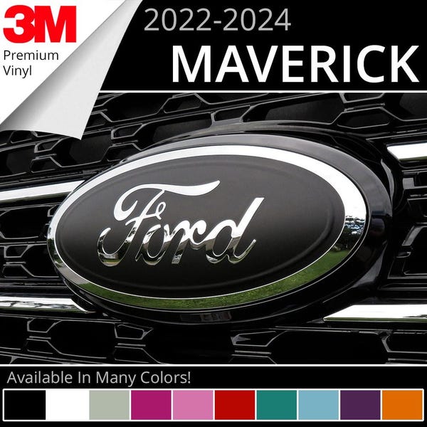 BocaDecals Emblem Overlay Insert Decals For 2022-2024 Ford Maverick Truck (Set of 2) 2023