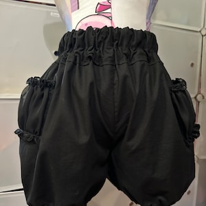 Custom Size Black Puffy Shorts / Pumpkin Pants / Ouji Kodona