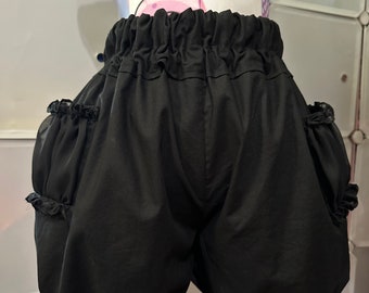 Custom size Black puffy shorts / pumpkin pants / ouji kodona prince boystyle plus size available