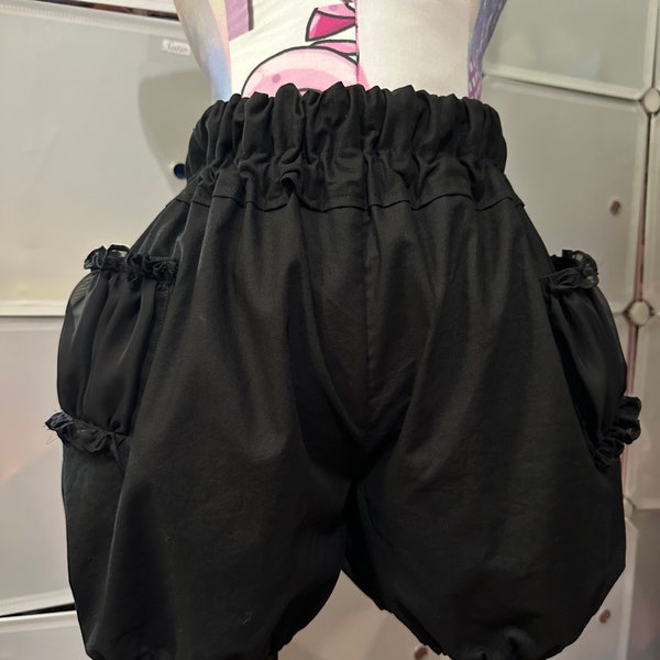 Custom size Black puffy shorts / pumpkin pants / ouji kodona prince boystyle plus size available
