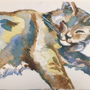 Watercolor Animal Postcard 1B
