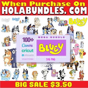 Bluey SVG Files Set Bundle | Only Bluey svg and png, Bluey Family Bundle | Bluey and Bingo Svg Cut Files | Bluey Digital Download | Trendy