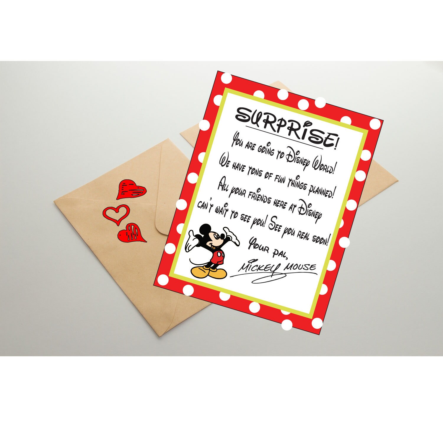 Disney World Letter from Mickey Invitation to Disney | Etsy
