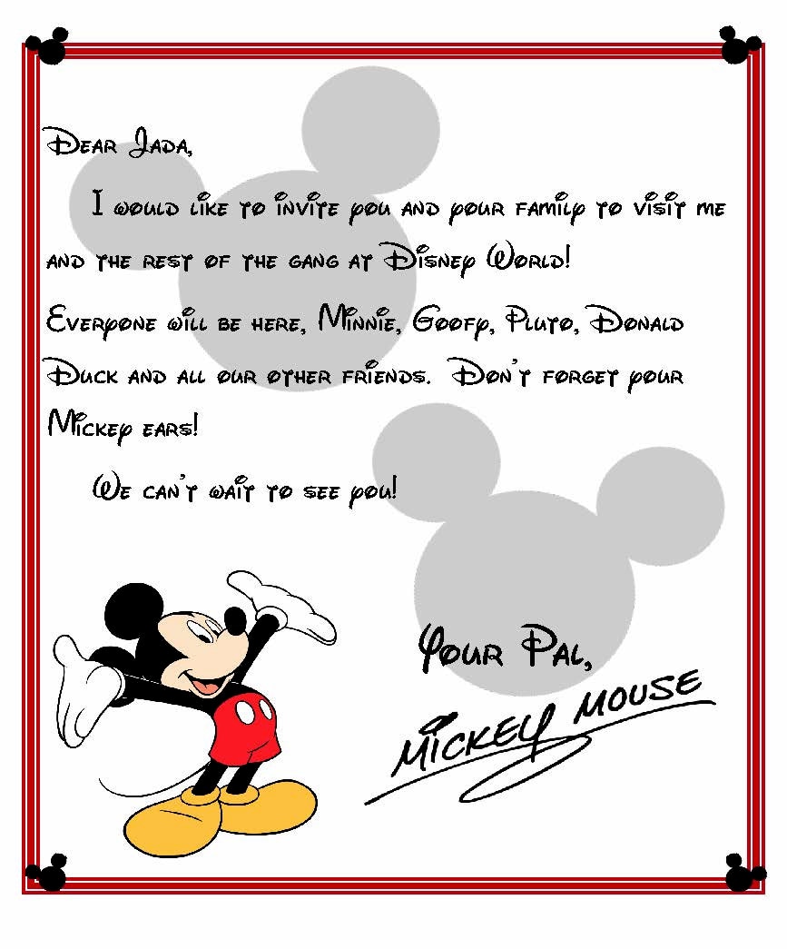 disney world cover letter