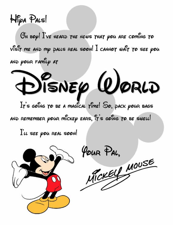 Letter From Mickey Mouse Template Free Letter From Mickey Mouse Template Free