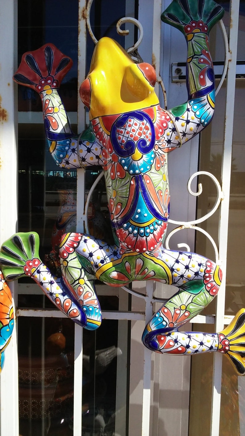 GIANT Talavera Frog Beautiful Mexican Talavera Pottery