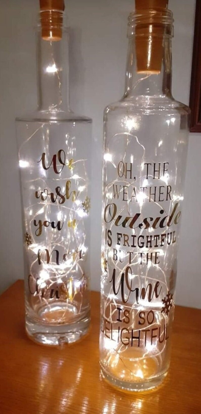 Christmas Wine Bottle Vinyl Decals, Stickers. Etsy UK