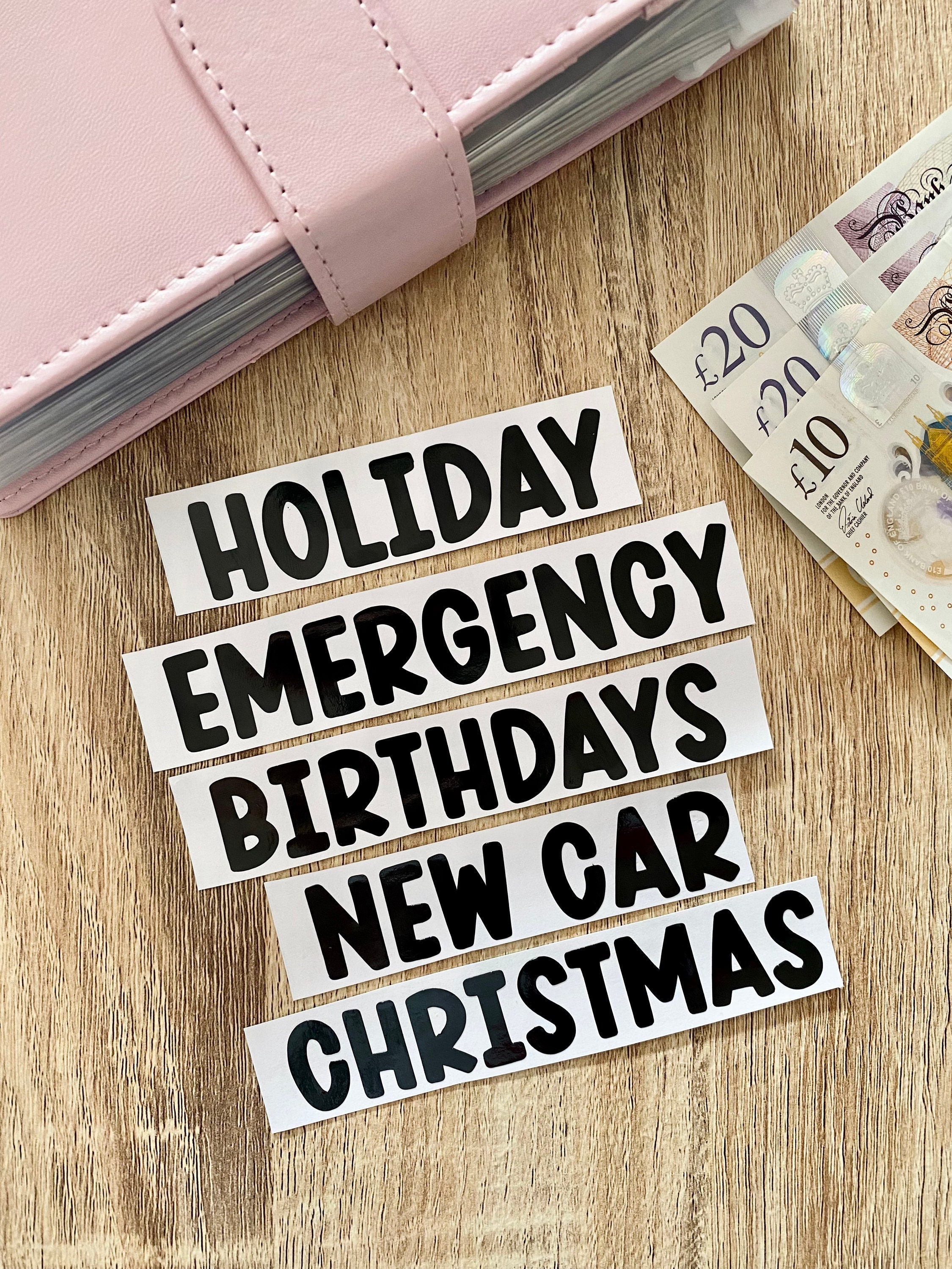 Money Wallet Labels, Cash Envelope Labels, Personalised Cash Stuffing