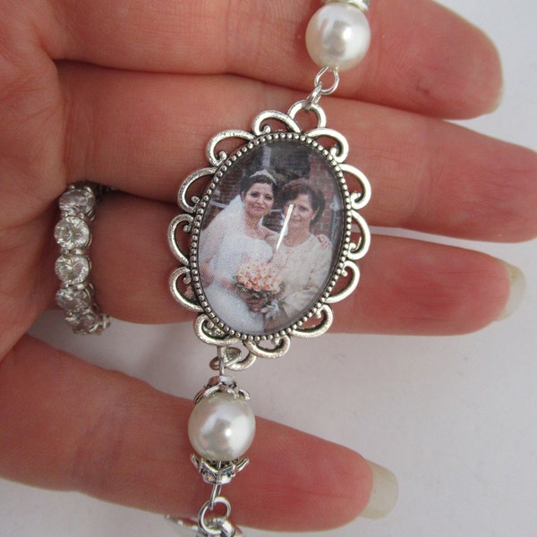 Single Memorial Bridal Bouquet Photo Purse charm, Walk with Me, Remembrance Jewelry Forever in my Heart, Pendant, Grief, Loss of a Loved one