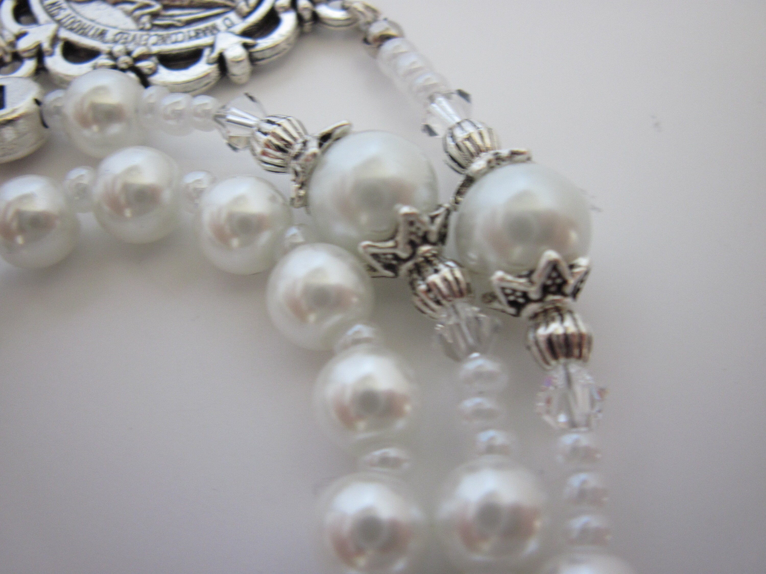 Baby Girls White Personalized Custom Name Rosary Rosary Beads Etsy