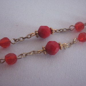 Economical Gold Tone Faceted Red Acrylic, 5, Five Decade Rosary, Religious Gift, Catholic, Spiritual, Rosary, Prayer Beads image 5