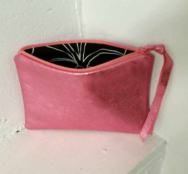 ready to ship Medium leather pouches in pink red and gold