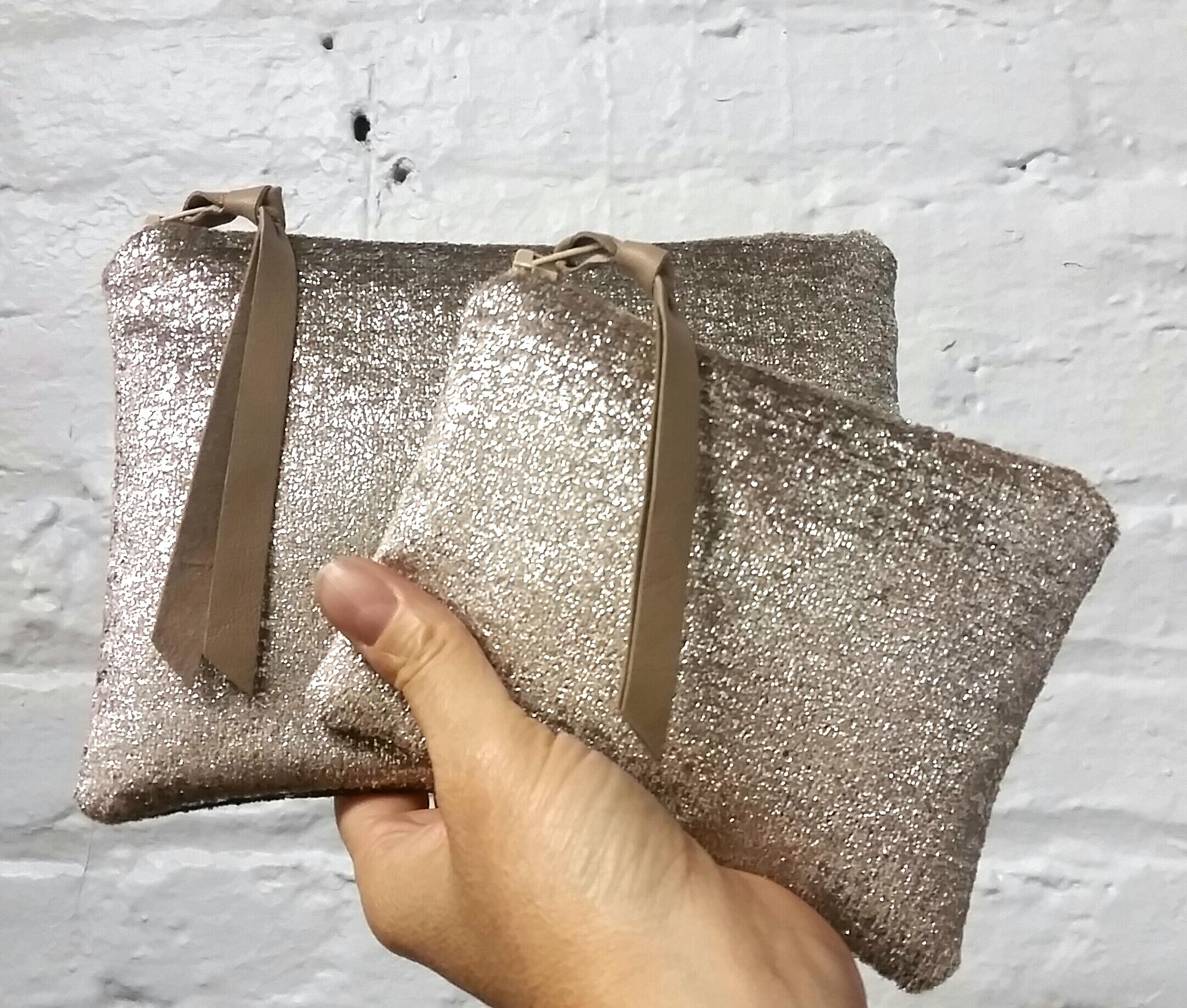 Anladia Metal-Tipped Purse Sparkle Glittered Envelope Clutch Bag Bridal Prom Party Purse