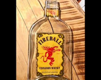 Fireball Cinnamon - Melted Whiskey Bottle Glass Serving Dish Platter