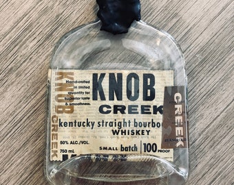 Knob Creek - Melted Whiskey Bottle Glass Serving Dish Platter