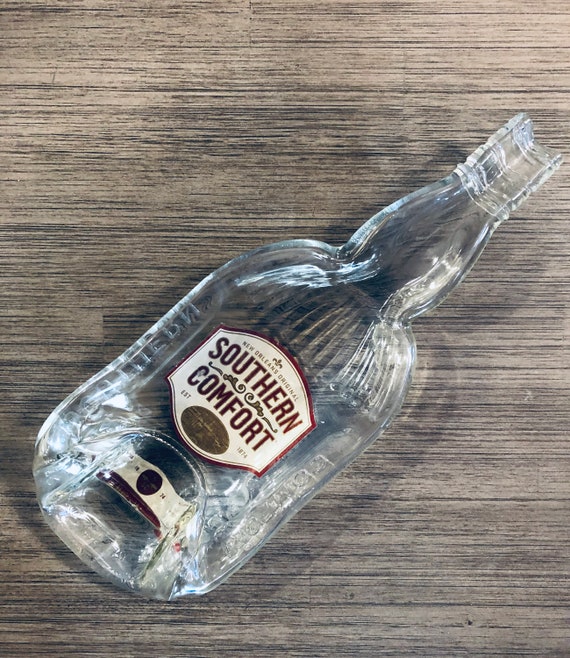 Southern Comfort Melted Whiskey Bottle Glass Wall Art Dish Etsy