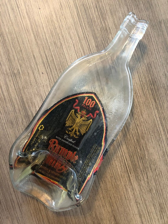 Rumple Minze Peppermint Schnapps Melted Vodka Bottle Glass Etsy