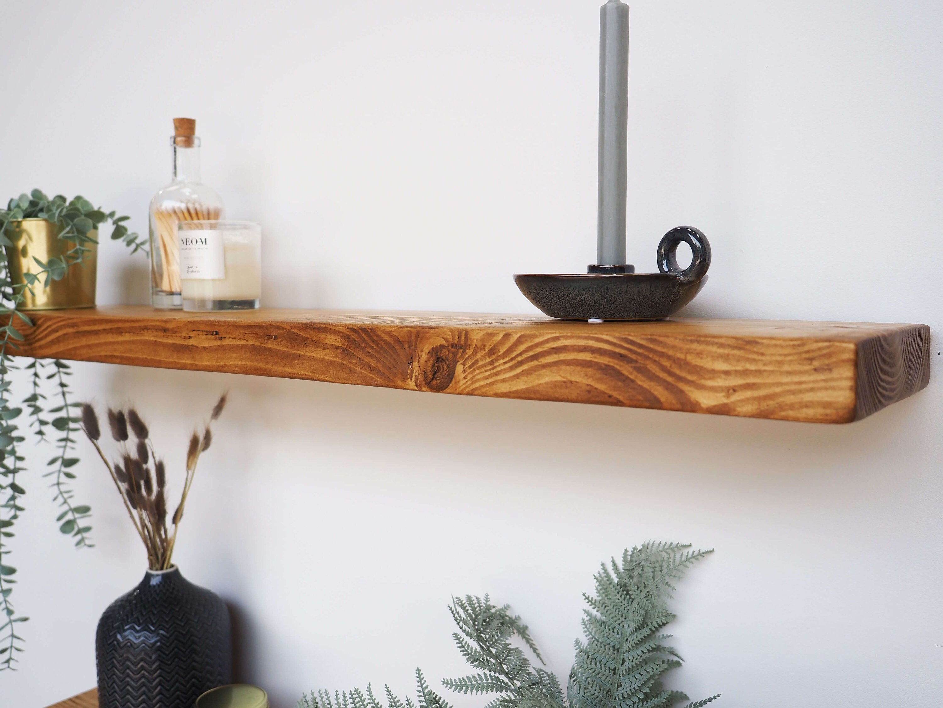 Rustic Floating Pine Shelf 8 Deep Chunky Wood Shelf Etsy
