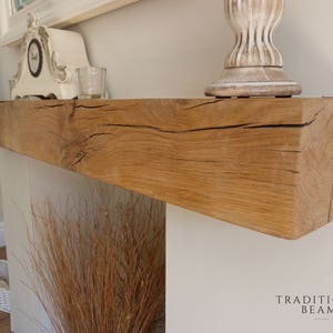 Classic Oak Beam 14cm x 14cm (5.5" x 5.5") Fireplace Mantel | Free Heavy Duty Brackets | Free Shipping | Amazing Quality