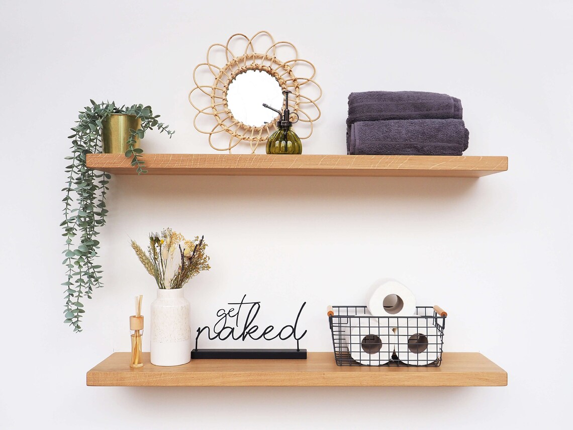 Solid Oak Floating Shelf 6 Deep Kiln Dried Shelves Etsy