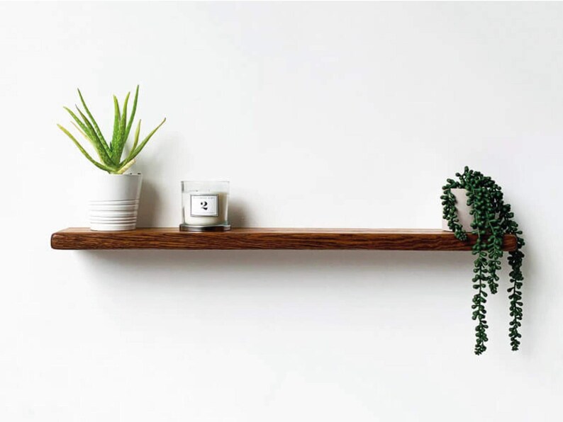 Handcrafted Rustic Oak Floating Shelf: 15cm Deep bild 5