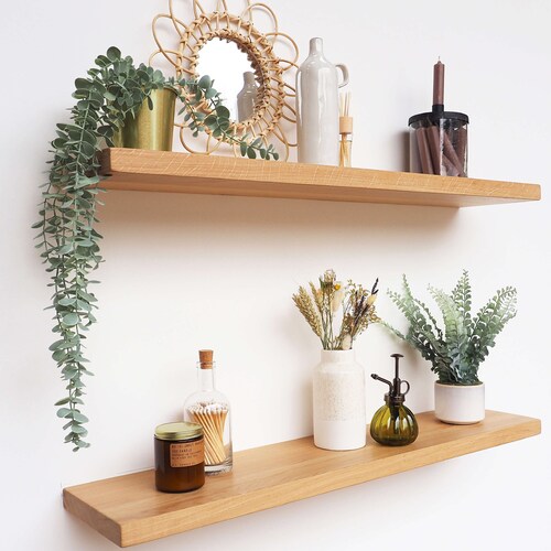 Solid Oak Floating Shelf 6 Deep Kiln Dried Shelves Etsy UK