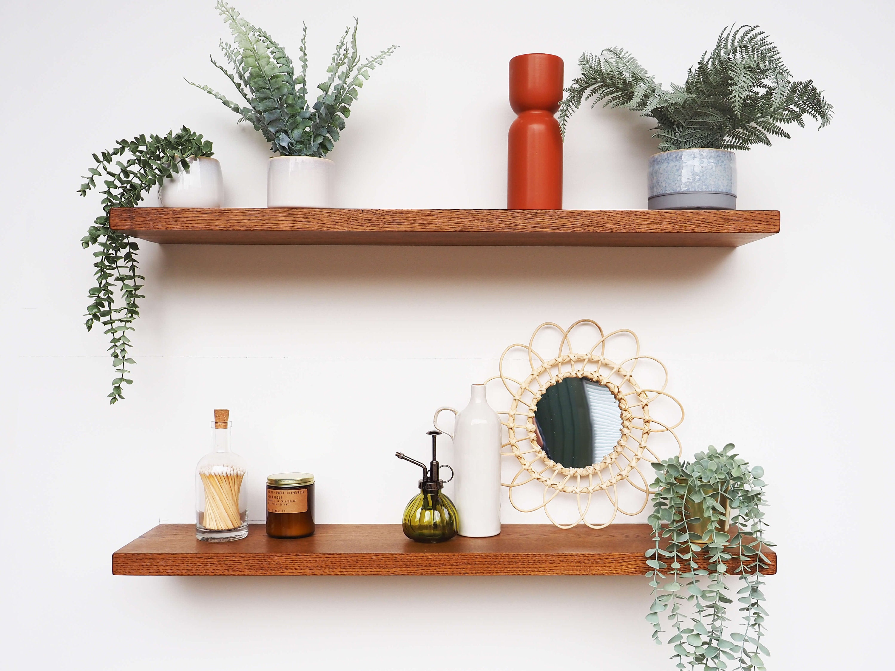 Solid Oak Floating Shelf 6 Deep for Plasterboard Walls Etsy UK