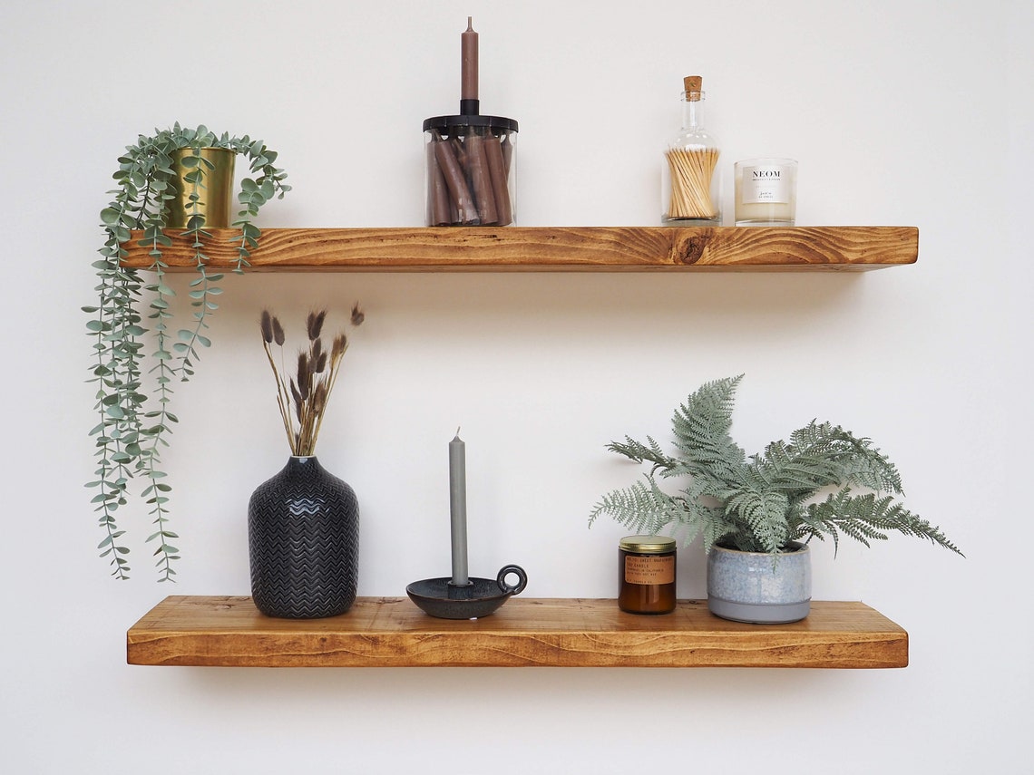Rustic Pine Shelf for Plasterboard Walls 8 Deep Chunky Etsy