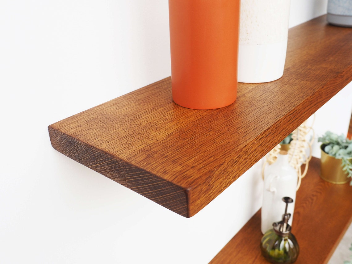 Solid Oak Floating Shelf 8 Deep Kiln Dried Shelves Etsy