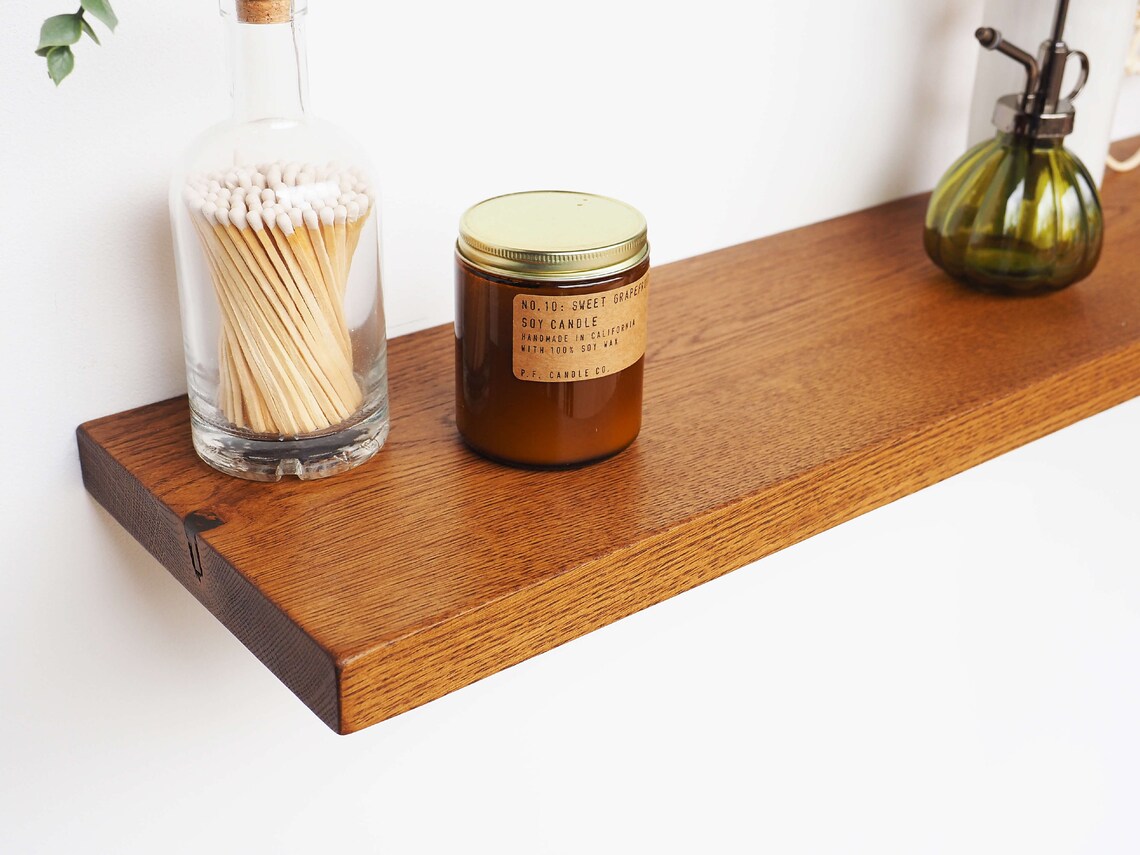 Solid Oak Floating Shelf 8 Deep for Plasterboard Walls Etsy UK