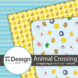 8.5&quot;x11&quot; New Leaf Digital Paper Pack of 10 | Cute Video Game Pattern | Patterns | Video Game Digital Paper