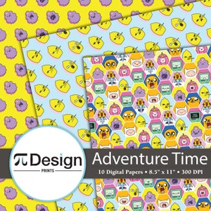 8.5"x11" Adventure Boy & Dog Digital Paper - 10 Pack | Instant Download | Cartoon Character Patterns | Digital Designs for DIY Projects