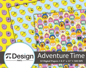 8.5"x11" Adventure Boy & Dog Digital Paper - 10 Pack | Instant Download | Cartoon Character Patterns | Digital Designs for DIY Projects