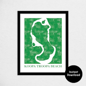 Koopa Troopa Beach Track Carte Affiche | | d’impression de carte kart Jeu vidéo World Map Art | Téléchargement numérique