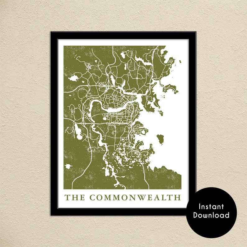 The Commonwealth Map Print | 11x14 | Digital Download 