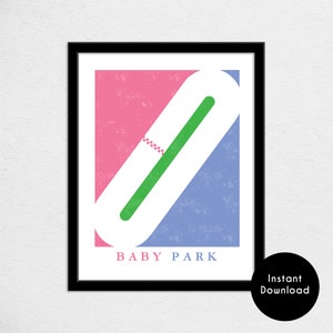 | d’affiches de la carte des pistes de Baby Park | 11x14 | d’impression de carte kart Jeu vidéo - Téléchargement numérique