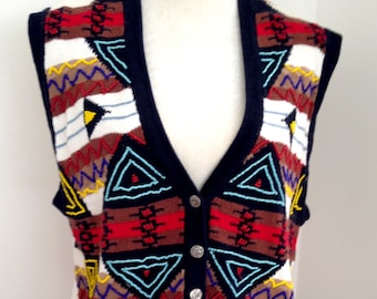 Vintage Hand Beaded Sweater Vest