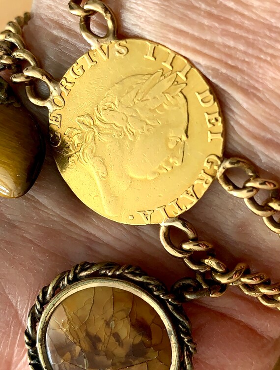 Antique 18K Gold Herloom Charm Bracelet with Genu… - image 6