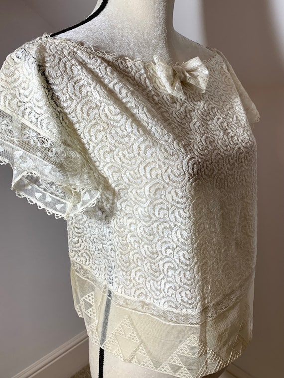 Antique French Embroidered & Laced Trousseau Trav… - image 6