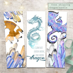 Dragon Bookmark Bundle, Special Offer Pricing, Crystal Book Dragon Book Accessory