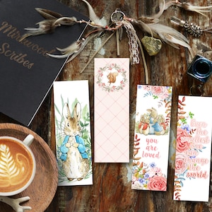 Printable Peter Rabbit Bookmarks, Instant Download Peter Rabbit Bookmark Set of 4, Peter Rabbit Party Favors, Baby Shower Favors