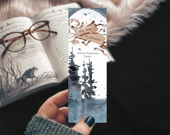 Shakespeare's Hamlet Quote Bookmark, Watercolor Literary Theater Gift, Shakespeare Print, Theatre Lover Bookmarks, English Teacher Gift