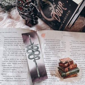 Fantasy Snake Printable Bookmarks, Watercolor Floral Snakes Bookmark ...