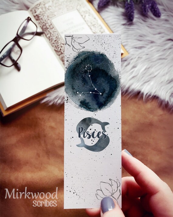 Pisces Zodiac Bookmark, Pisces Star Sign Astrological Sign, Water Sign, The Fish Bookmark