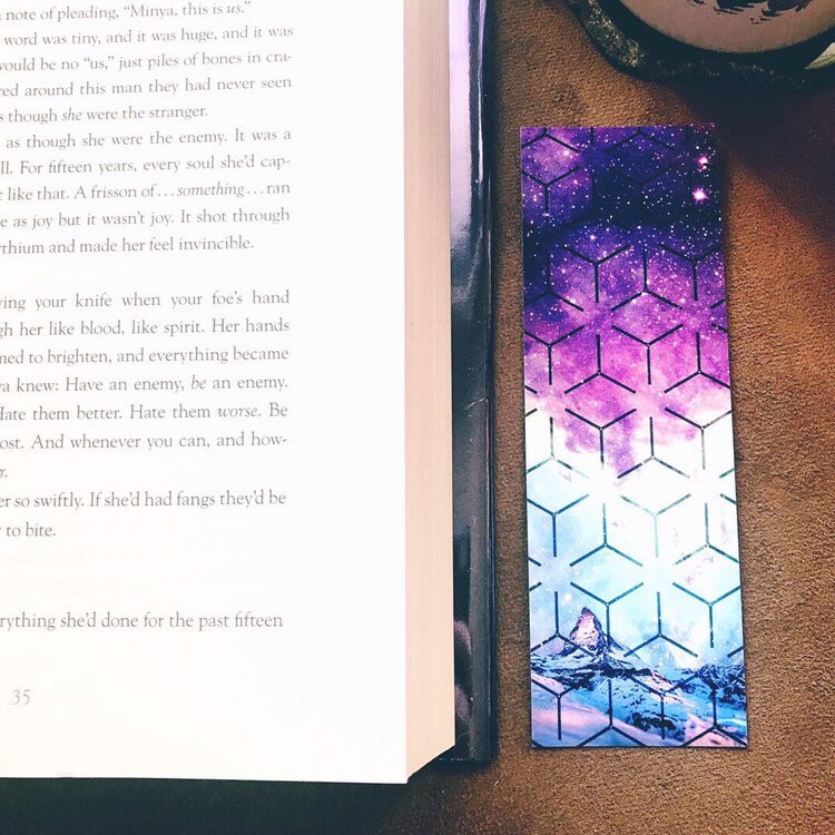 Space Handmade Bookmark, Galaxy Bookmark, Cubes Geometric Bookmark ...