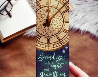 Second Star to the Right Bookmark, Peter Pan Clock Bookmark