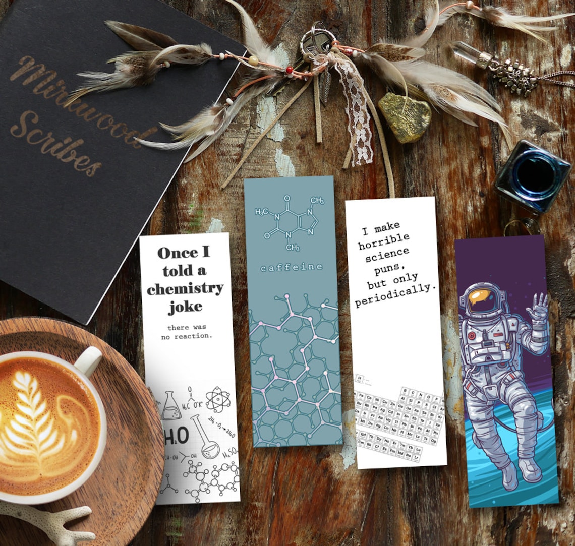 Science Themed Bookmarks Instant Download Printable Science Etsy
